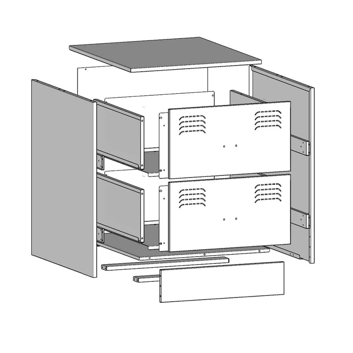 Bedside Cabinets 2 pcs White 34.5x39x44 cm Steel