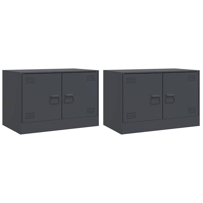 TV Cabinets 2 pcs Anthracite 67x39x44 cm Steel