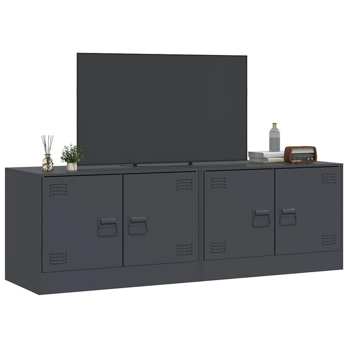 TV Cabinets 2 pcs Anthracite 67x39x44 cm Steel