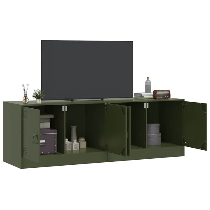 TV Cabinets 2 pcs Olive Green 67x39x44 cm Steel