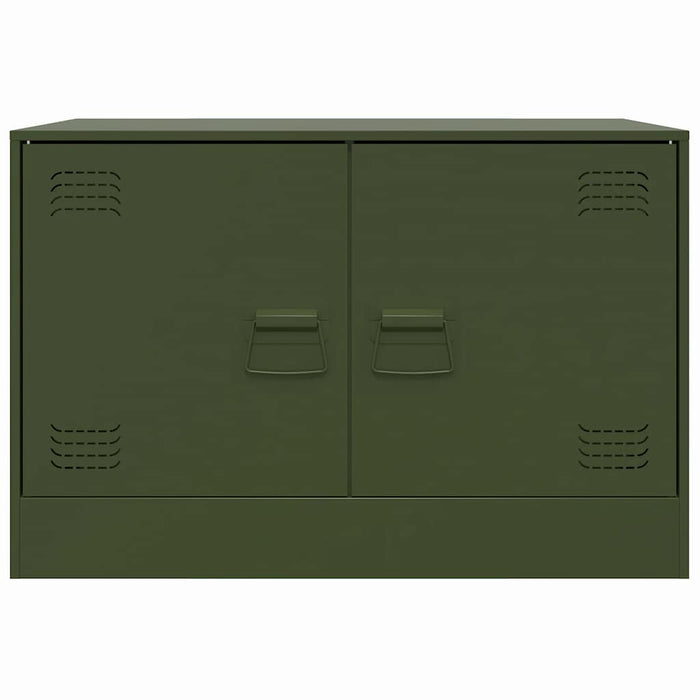 TV Cabinets 2 pcs Olive Green 67x39x44 cm Steel