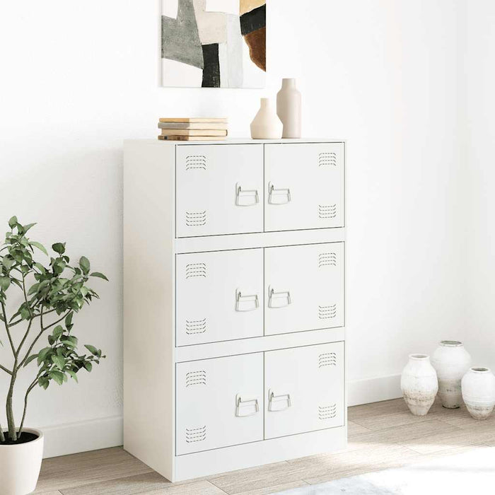 Sideboard White 67x39x107 cm Steel