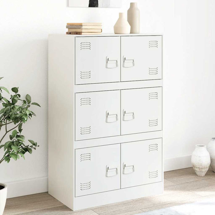 Sideboard White 67x39x107 cm Steel