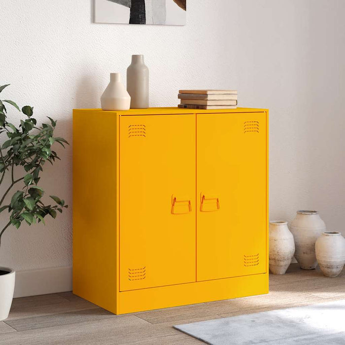 Sideboard Mustard Yellow 67x39x73 cm Steel