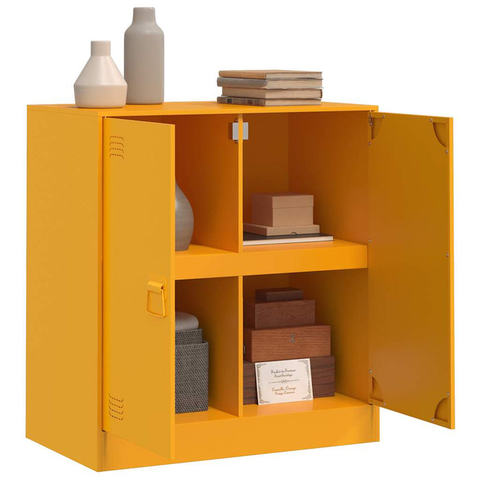 Sideboard Mustard Yellow 67x39x73 cm Steel