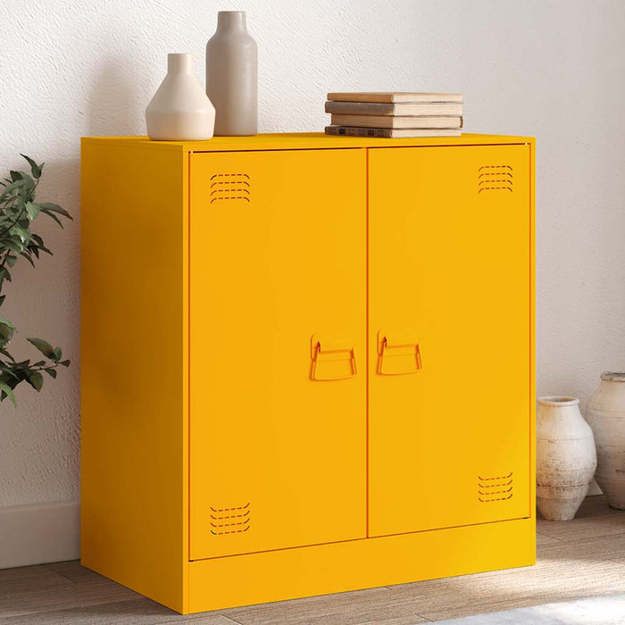 Sideboard Mustard Yellow 67x39x73 cm Steel