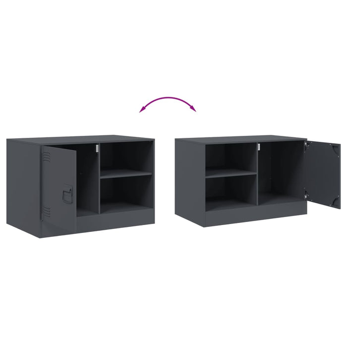 TV Cabinets 2 pcs Anthracite 67x39x44 cm Steel