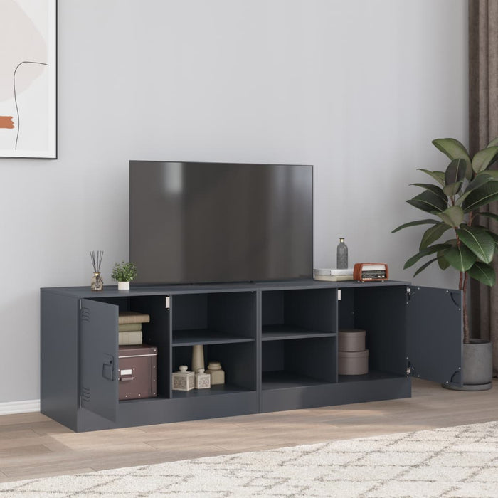 TV Cabinets 2 pcs Anthracite 67x39x44 cm Steel