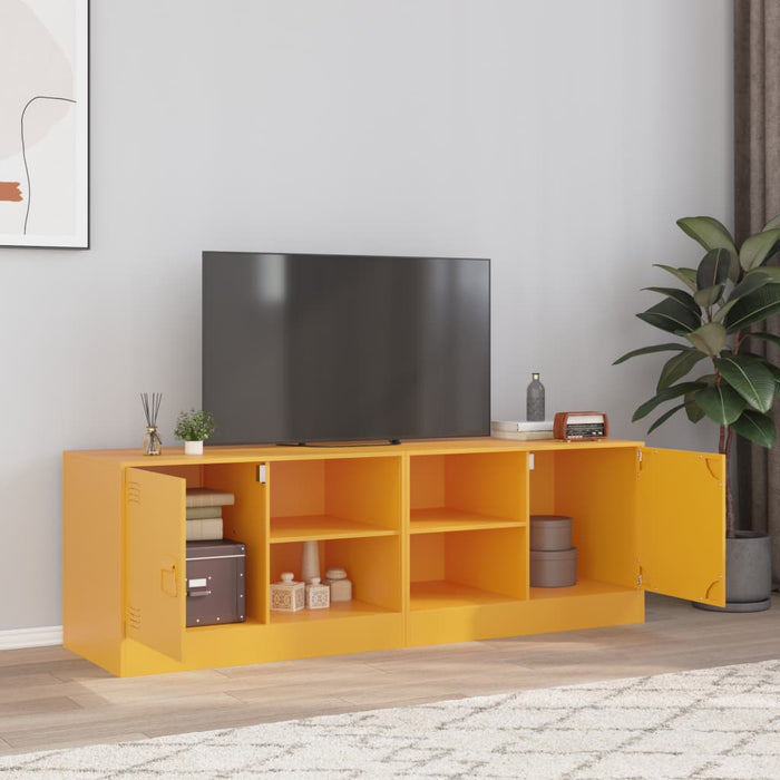 TV Cabinets 2 pcs Mustard Yellow 67x39x44 cm Steel