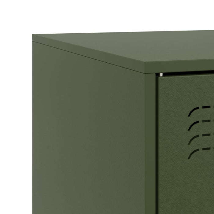 TV Cabinets 2 pcs Olive Green 67x39x44 cm Steel