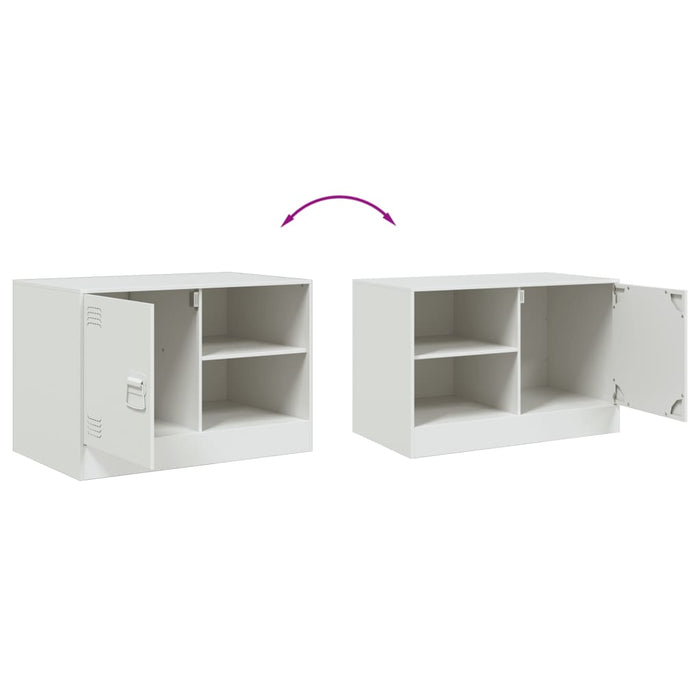 TV Cabinets 2 pcs White 67x39x44 cm Steel