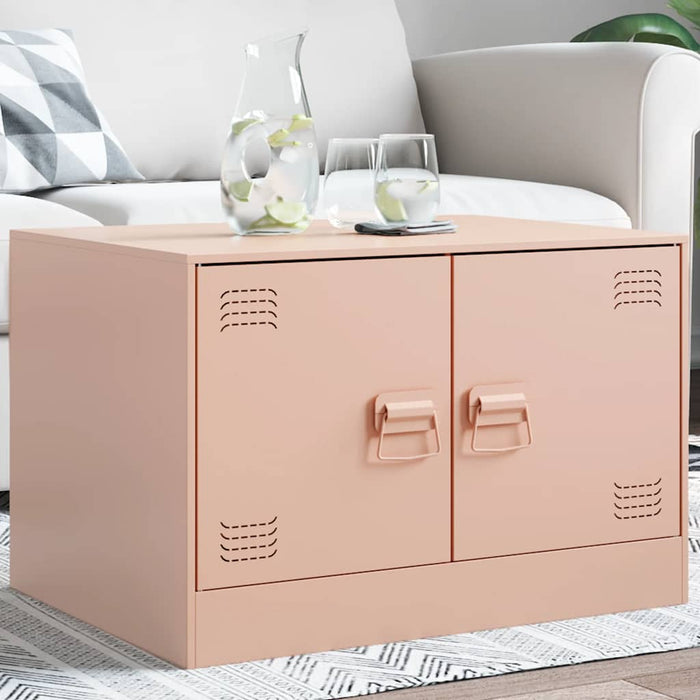 Coffee Table Pink 67x50x44 cm Steel