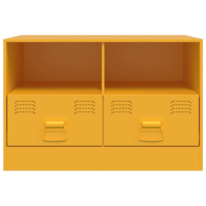 TV Cabinets 2 pcs Mustard Yellow 67x39x44 cm Steel