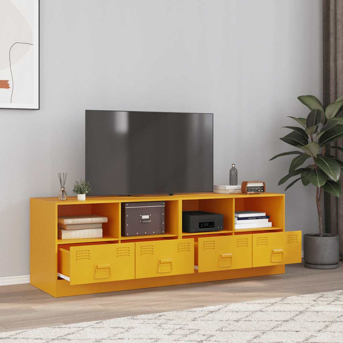 TV Cabinets 2 pcs Mustard Yellow 67x39x44 cm Steel