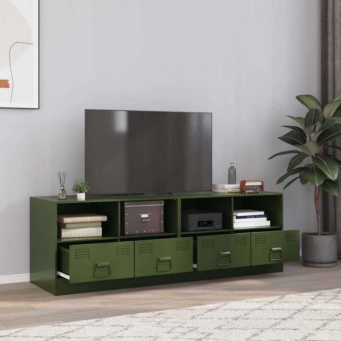 TV Cabinets 2 pcs Olive Green 67x39x44 cm Steel