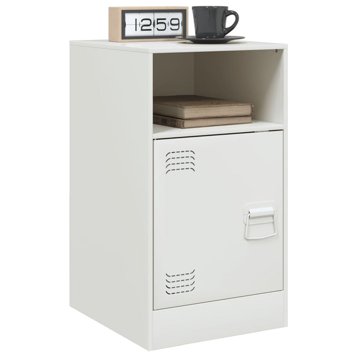 Bedside Cabinet White 34.5x39x62 cm Steel