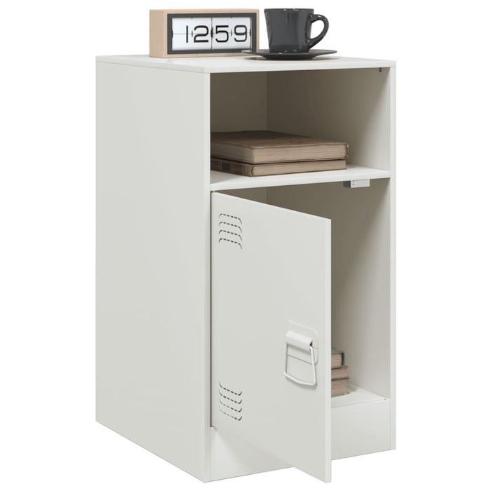 Bedside Cabinet White 34.5x39x62 cm Steel