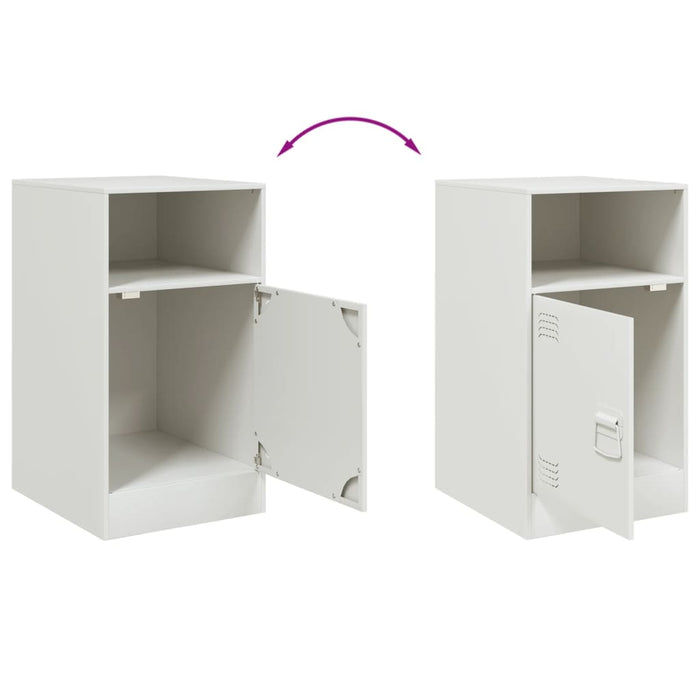 Bedside Cabinet White 34.5x39x62 cm Steel