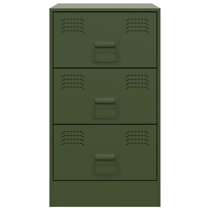 Bedside Cabinet Olive Green 34.5x39x62 cm Steel