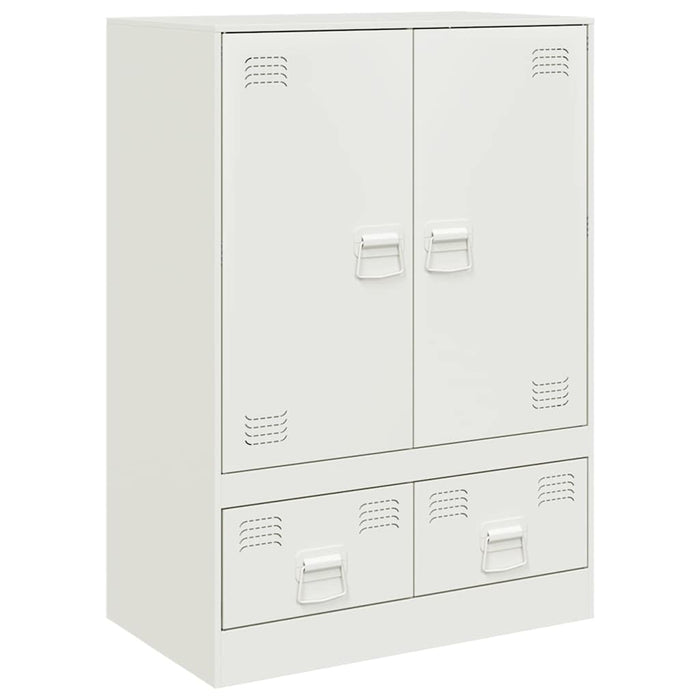 Highboard Бяла 67x39x95 см стомана