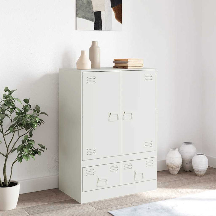 Highboard Бяла 67x39x95 см стомана