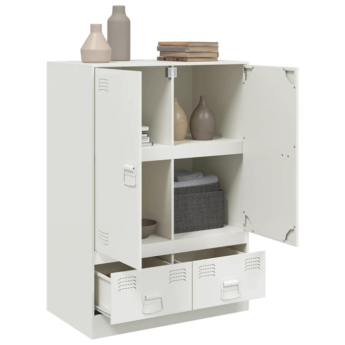 Highboard Бяла 67x39x95 см стомана