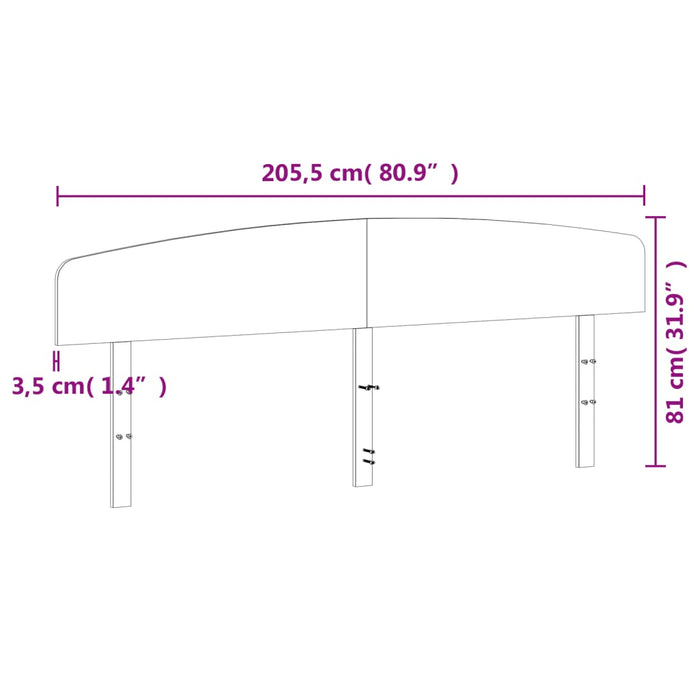 Headboard Wax Brown 200 cm Solid Wood Pine