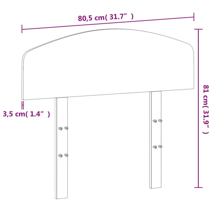 Headboard Wax Brown 75 cm Solid Wood Pine