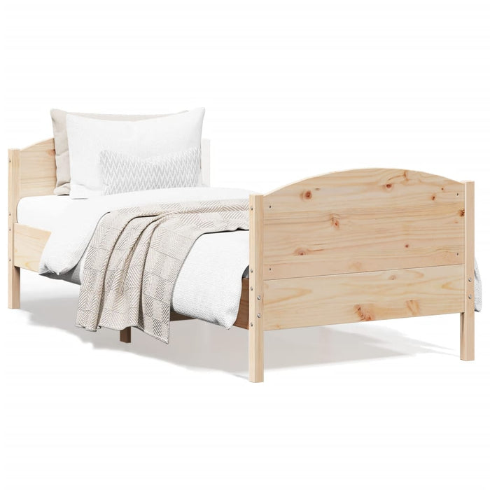 Bed Frame without Mattress 100x200 cm Solid Wood Pine