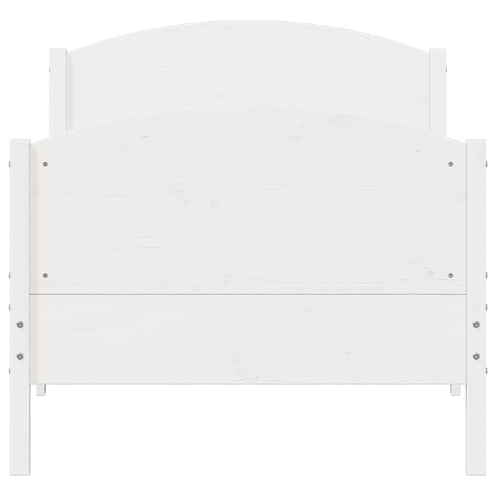 Bed Frame without Mattress White 90x190 cm Single Solid Wood Pine