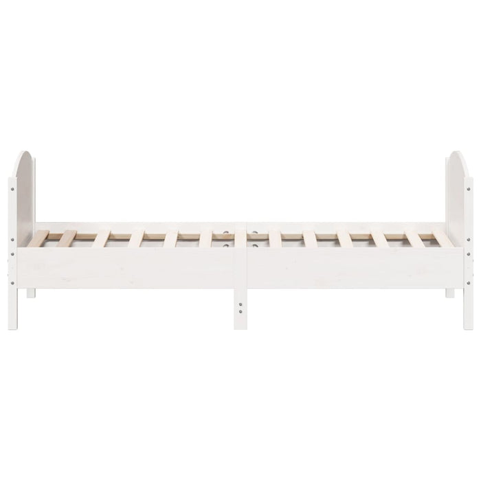 Bed Frame without Mattress White 90x190 cm Single Solid Wood Pine