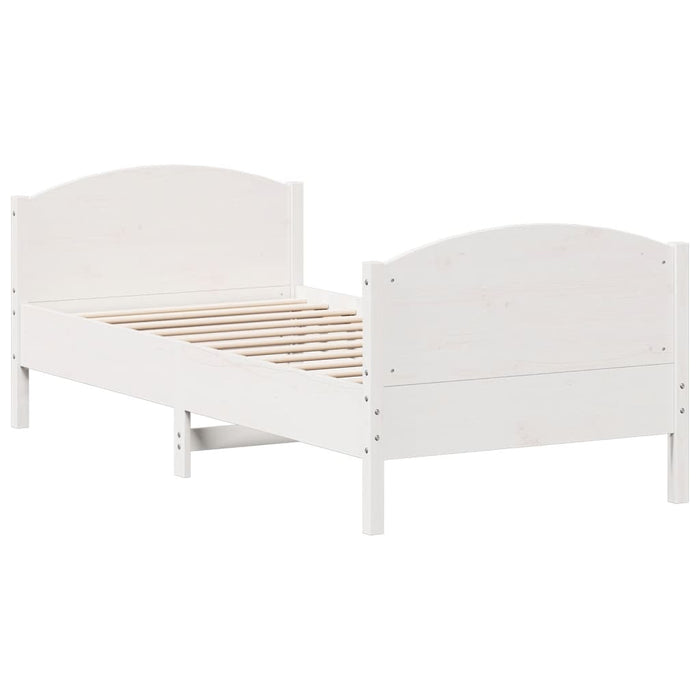 Bed Frame without Mattress White 90x190 cm Single Solid Wood Pine