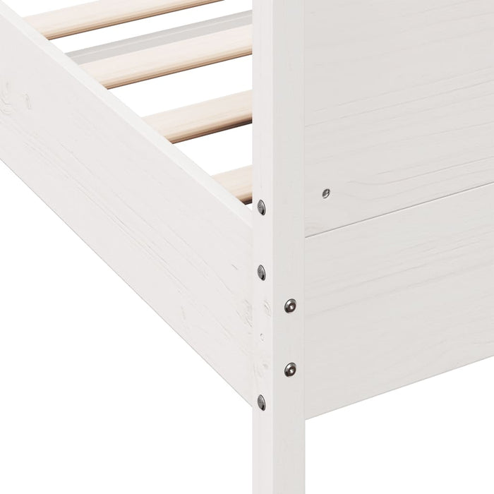 Bed Frame without Mattress White 90x190 cm Single Solid Wood Pine