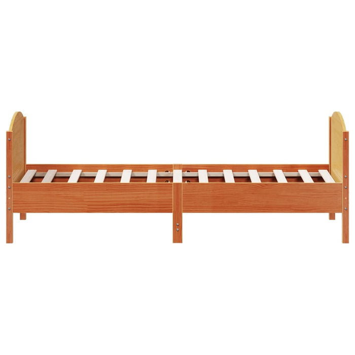 Bed Frame without Mattress Wax Brown 90x190 cm Single Solid Wood Pine