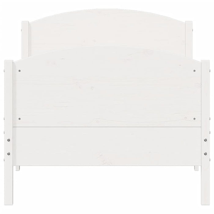 Bed Frame without Mattress White 75x190 cm Small Single Solid Wood Pine