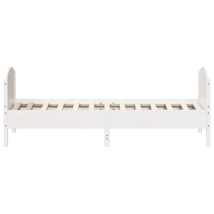 Bed Frame without Mattress White 75x190 cm Small Single Solid Wood Pine