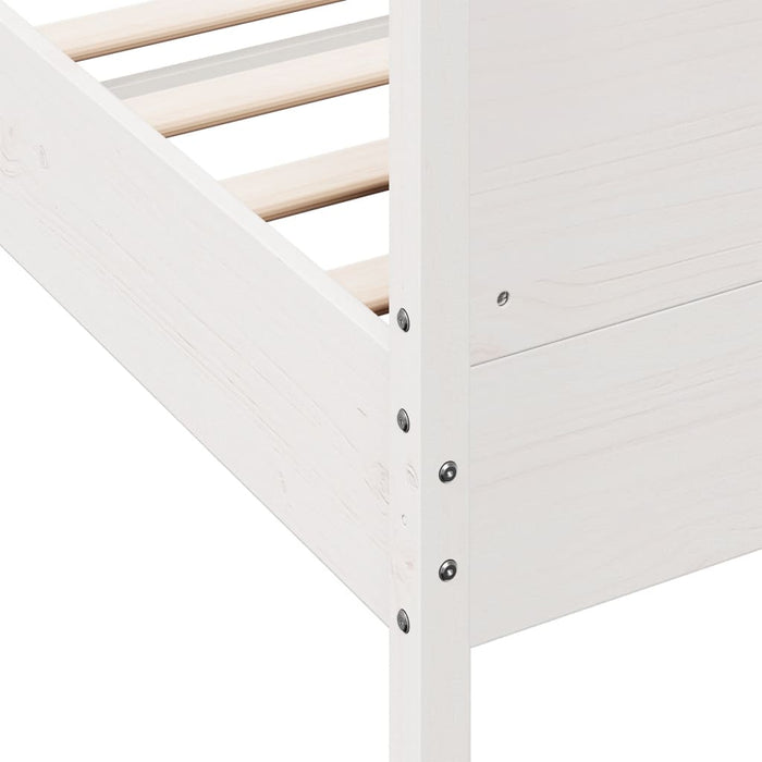 Bed Frame without Mattress White 75x190 cm Small Single Solid Wood Pine