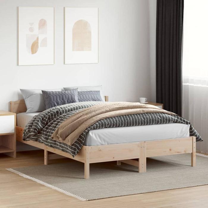 Bed Frame without Mattress 140x200 cm Solid Wood Pine