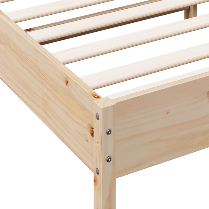 Bed Frame without Mattress 140x200 cm Solid Wood Pine