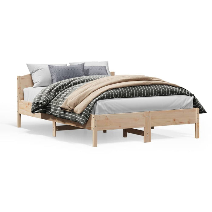 Bed Frame without Mattress 140x200 cm Solid Wood Pine