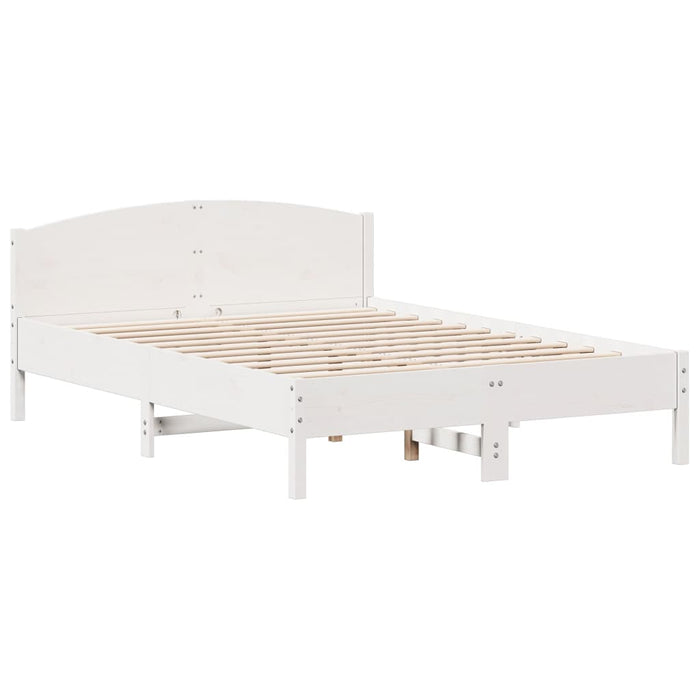 Bed Frame without Mattress White 140x200 cm Solid Wood Pine