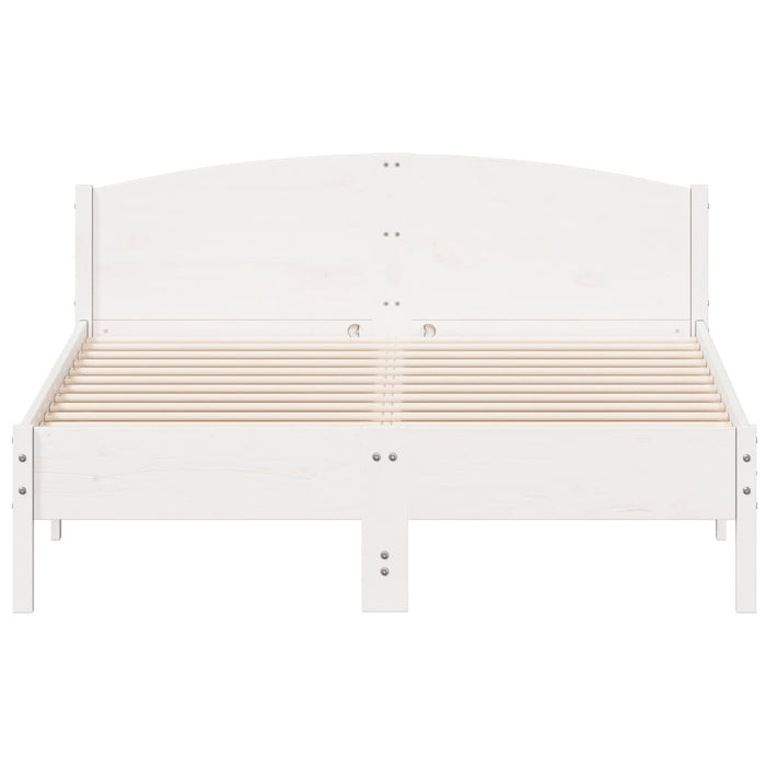 Bed Frame without Mattress White 140x200 cm Solid Wood Pine