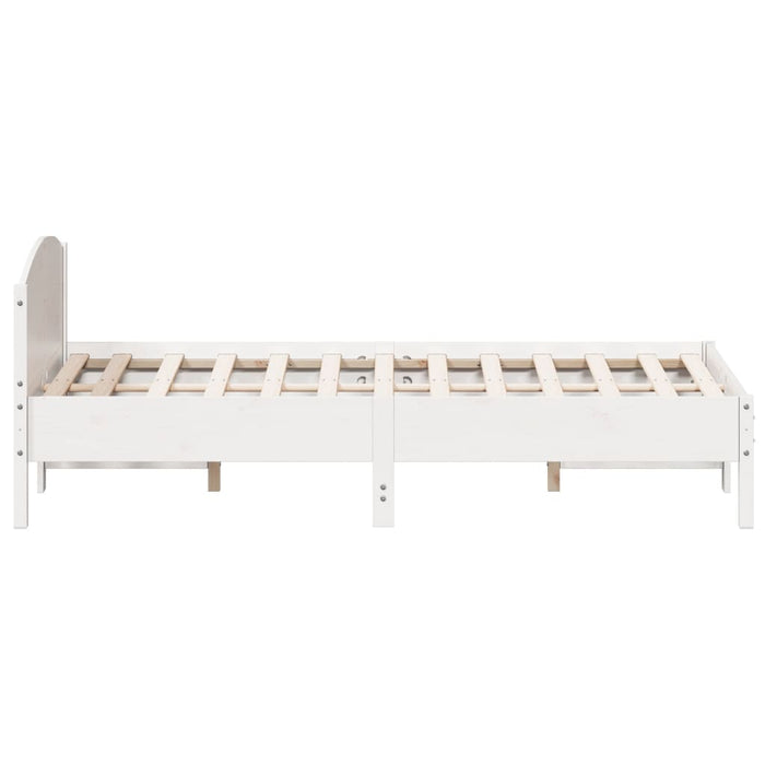 Bed Frame without Mattress White 140x200 cm Solid Wood Pine