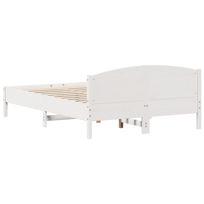 Bed Frame without Mattress White 140x200 cm Solid Wood Pine