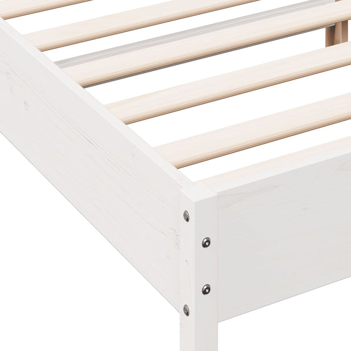 Bed Frame without Mattress White 140x200 cm Solid Wood Pine