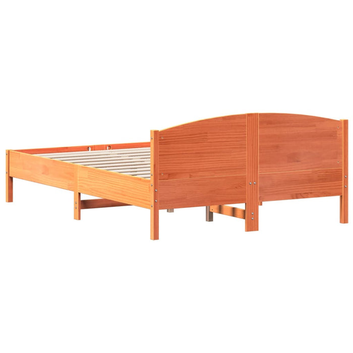 Bed Frame without Mattress Wax Brown 140x200 cm Solid Wood Pine