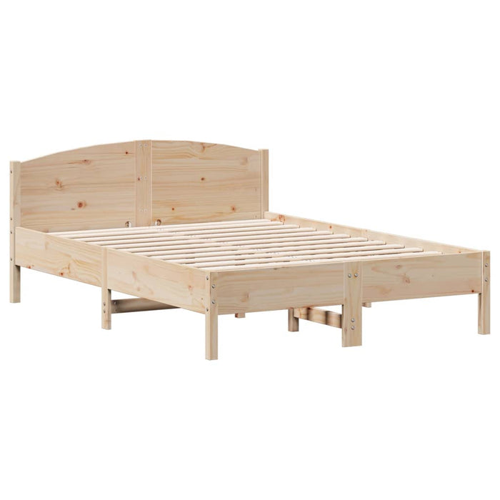 Bed Frame without Mattress 135x190 cm Double Solid Wood Pine