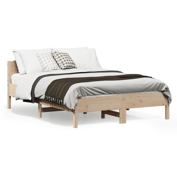 Bed Frame without Mattress 135x190 cm Double Solid Wood Pine