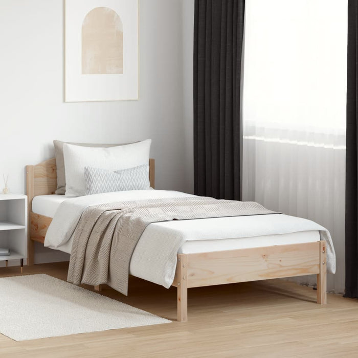 Bed Frame without Mattress 100x200 cm Solid Wood Pine