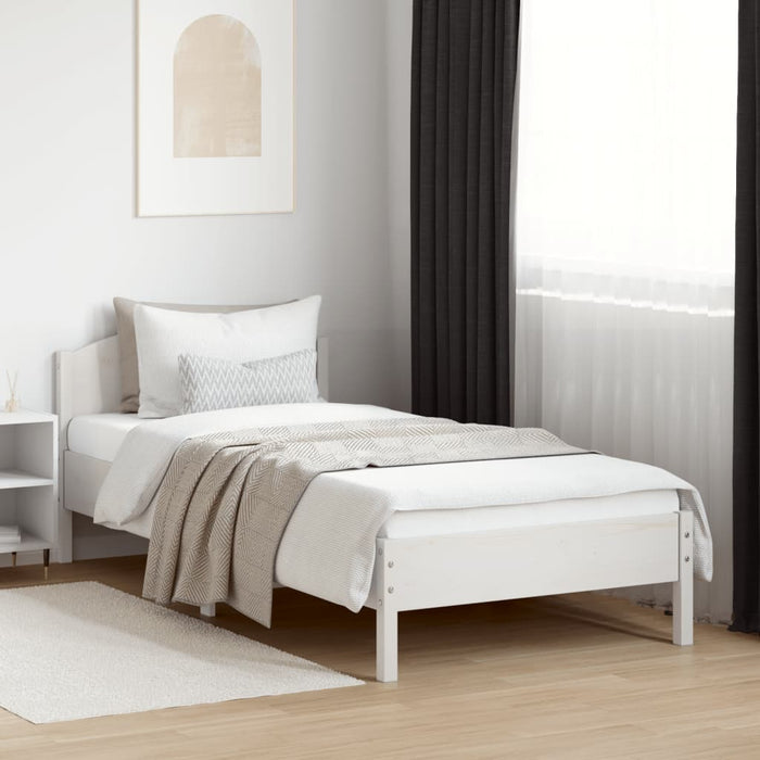 Bed Frame without Mattress White 100x200 cm Solid Wood Pine